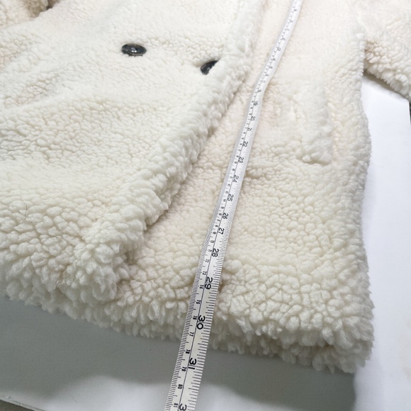 MANGO MNG Faux Sherling Double Breasted Oversized Teddy Jacket US Size XXXS NWOT - Picture 6 of 13